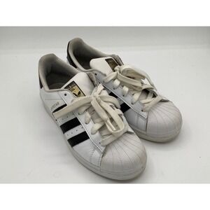 Adidas Superstar White Black Leather Sneakers Women US 7 FR 40 UK 6.5